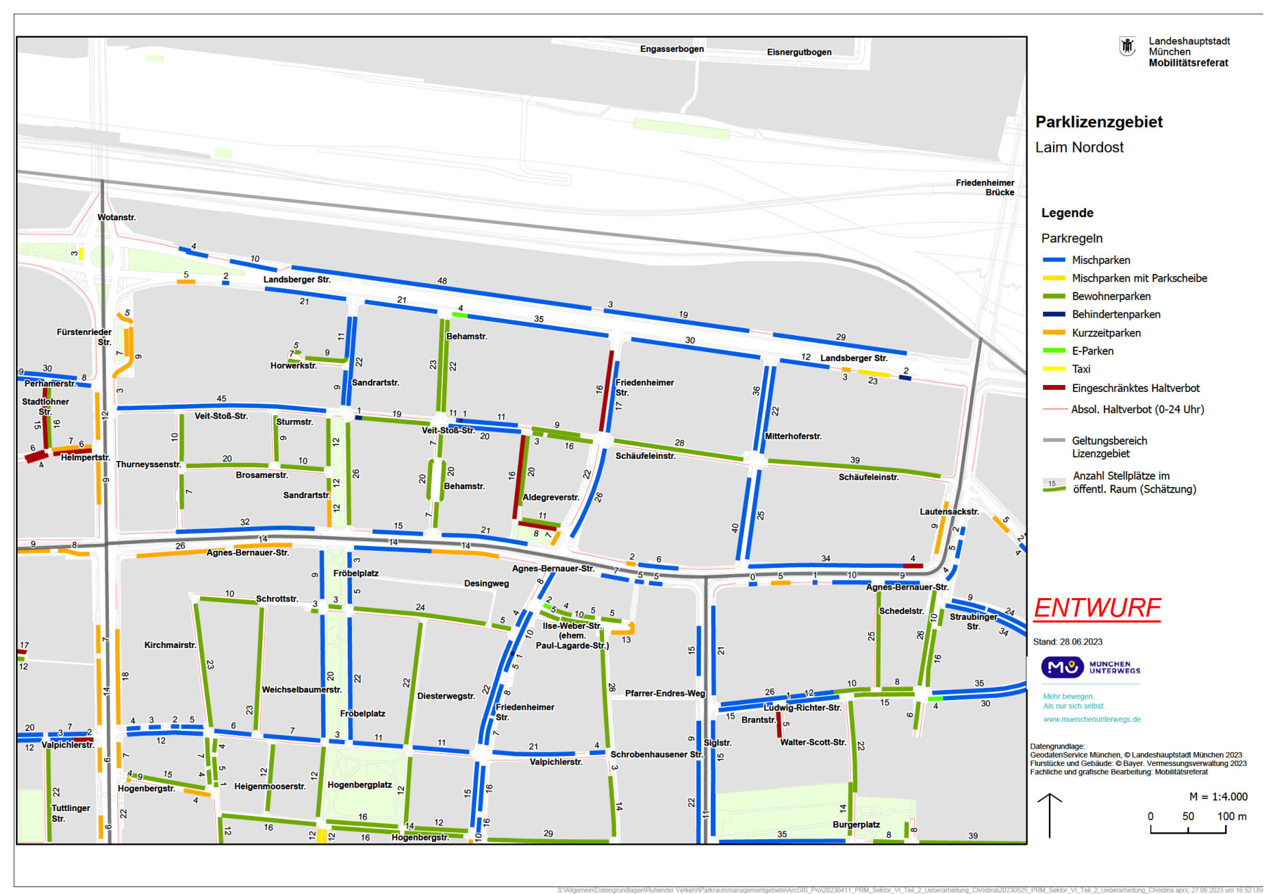 Planungsunterlage Parklizenzierung Laim