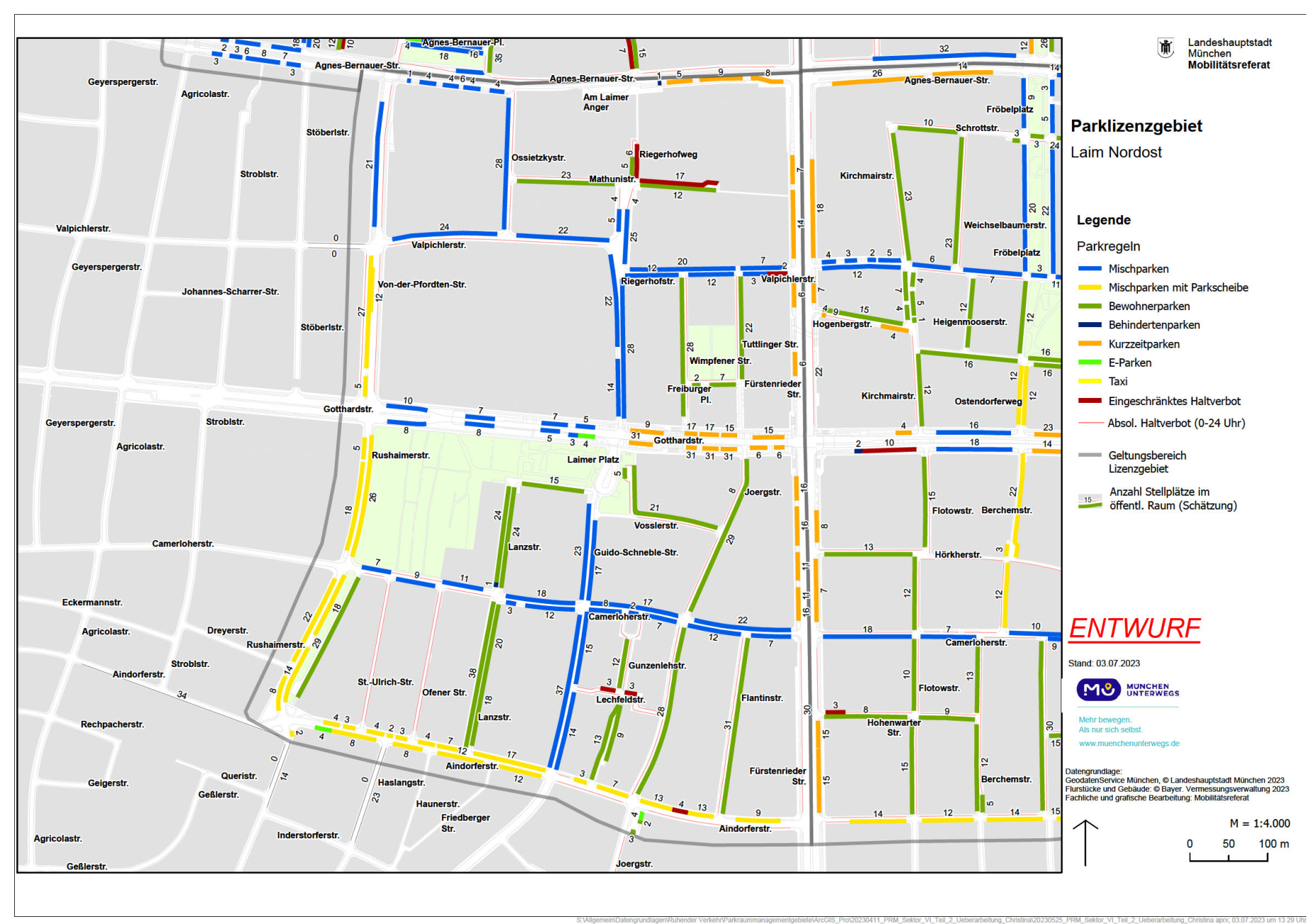 Planungsunterlage Parklizenzierung Laim