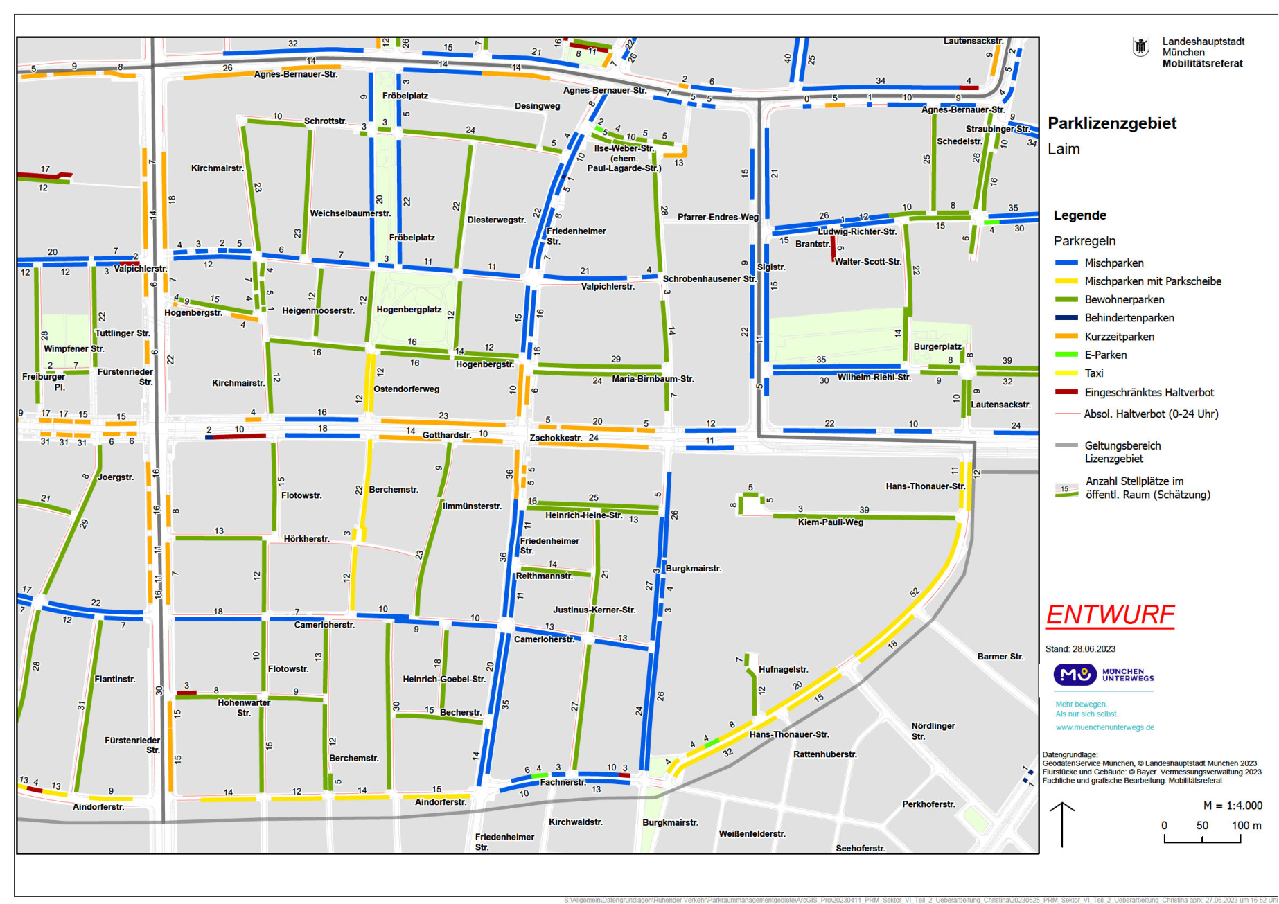 Planungsunterlage Parklizenzierung Laim